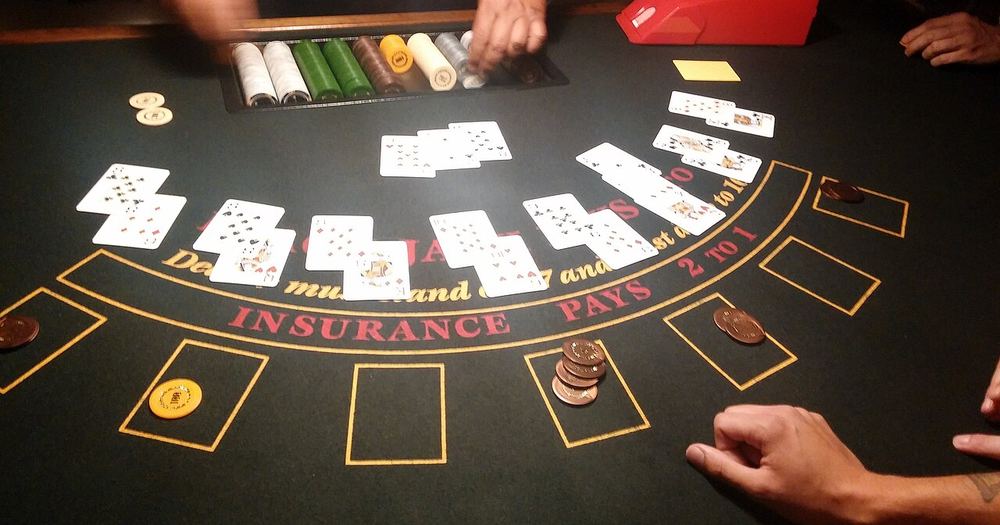 Photograph: Blurry blackjack table