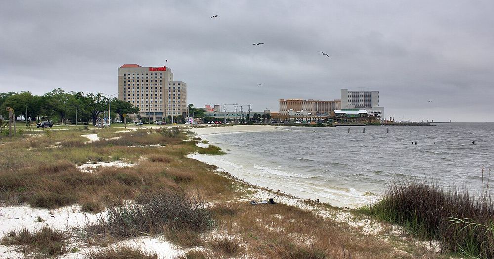 Casinos and beach in Biloxi, Mississippi