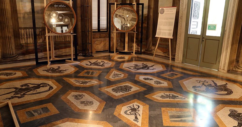 Casino dei principi, interno 02 pavimento in mosaico detto all'etrusca