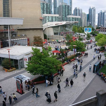 People on CN Tower Square, Toronto 2026