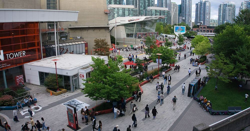 People on CN Tower Square, Toronto 2026